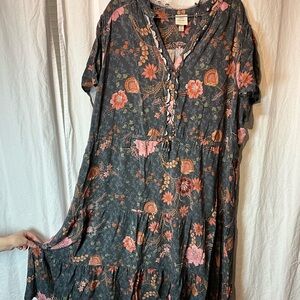 Floral Gray and Pink Dress